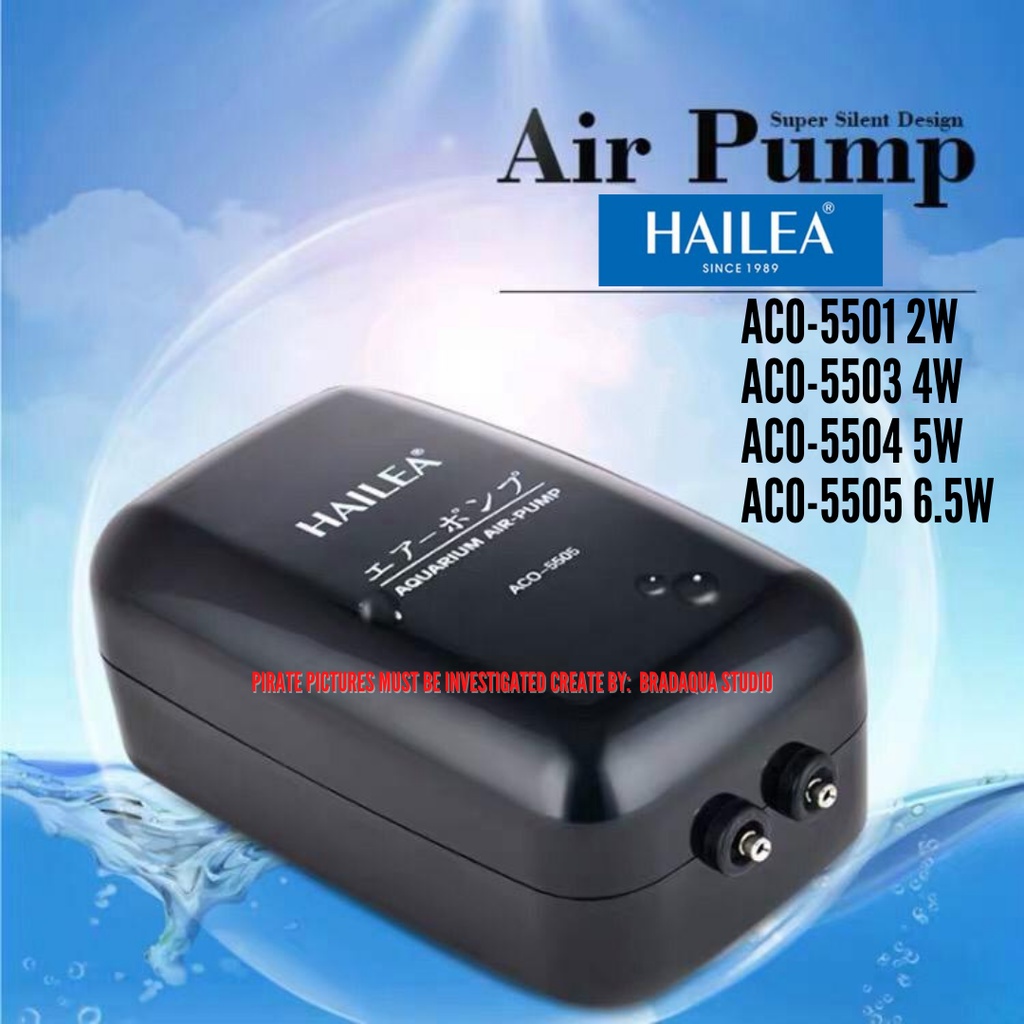 HAILEA Aquarium Oxygen Air Pump ACO-5501 2W/ ACO-5503 4W/ ACO-5504 5W ...