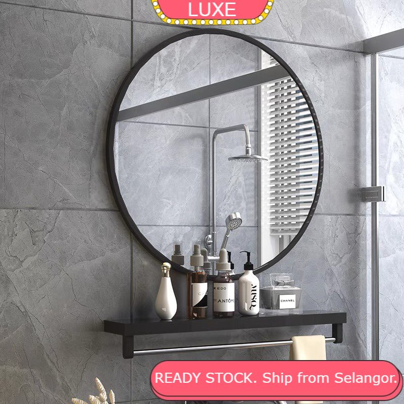 LUXE Aluminium Mirror Wall Mirror Vanity Mirror Bathroom Mirror Kaca Cermin Cermin Bilik Makeup Mirror Cermin Bulat