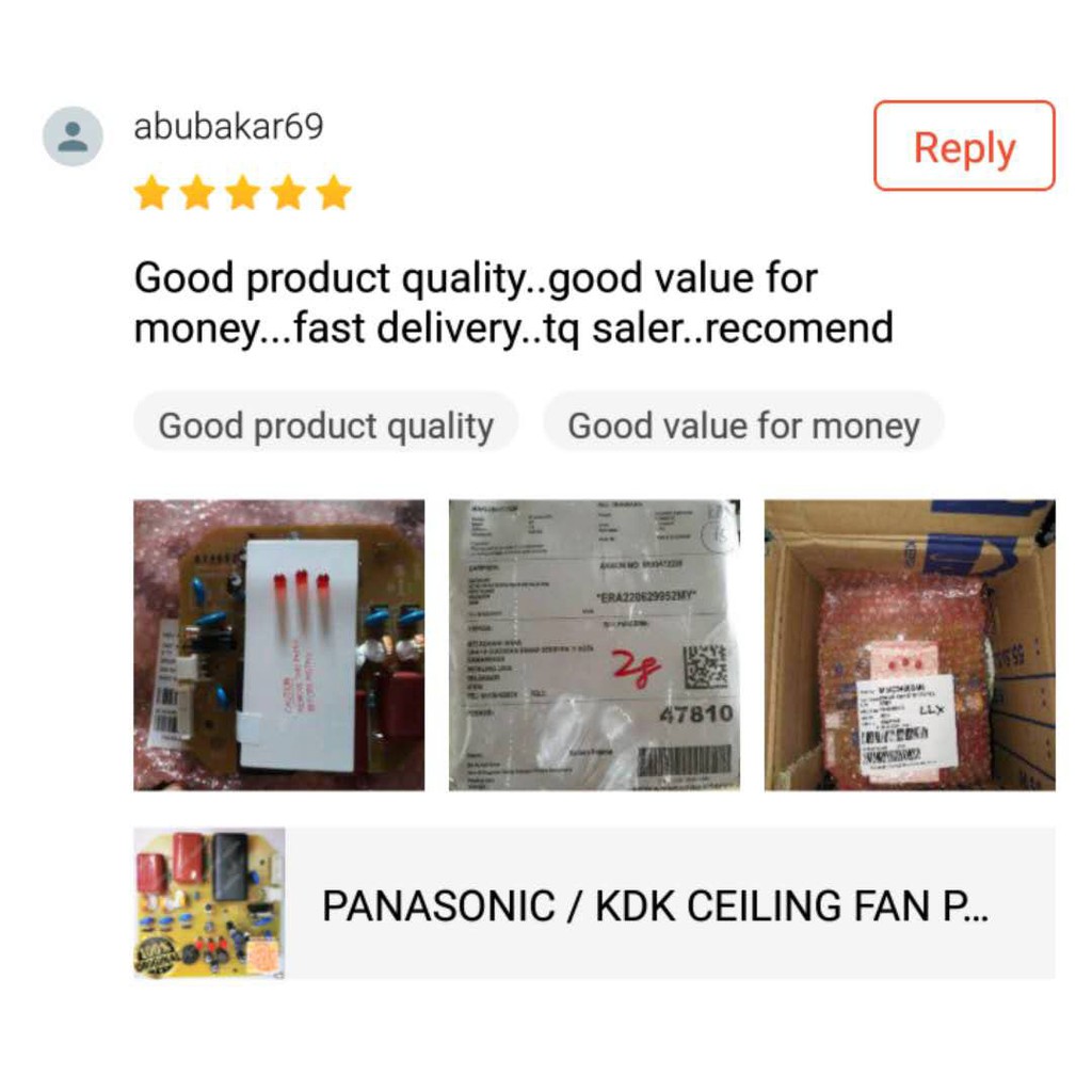 Panasonic Kdk Ceiling Fan Pcb Board F M14d5 K14x5 Shopee Malaysia