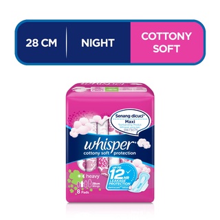 Whisper Cottony Soft Protection Heavy Sanitary Pads With Wings (28cm x 8pcs)