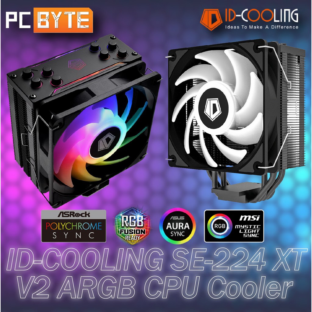 ID-COOLING SE-224 XT V2 ARGB CPU Cooler | Shopee Malaysia