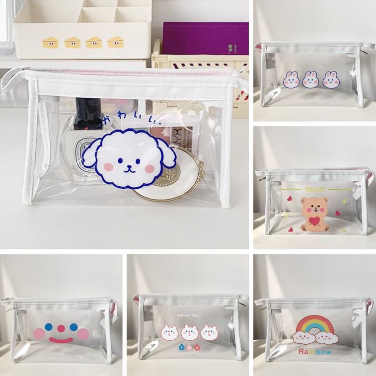 [Ready Stock]Creative Travel Cosmetic Organizer Bag Transparent Makeup Pouch Pencil case