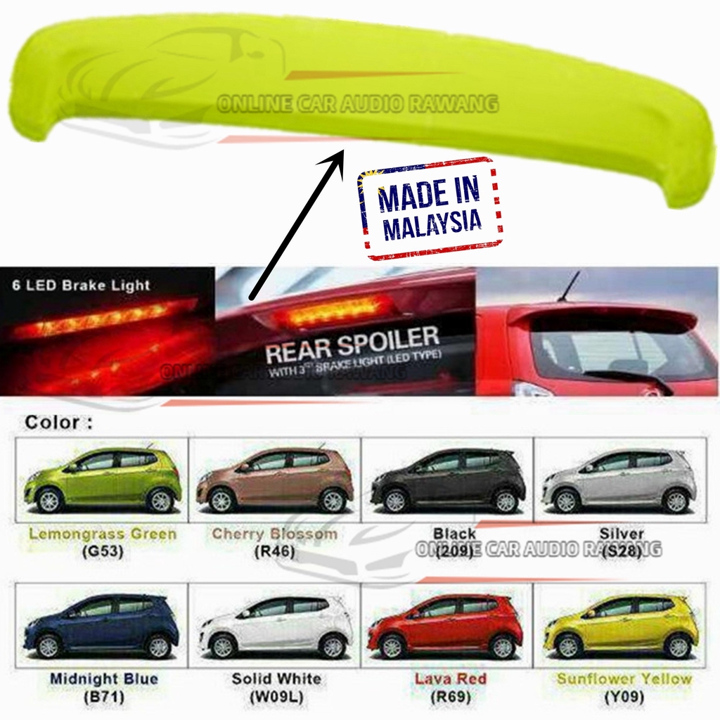 (WITH PAINT) Perodua Axia OEM ABS Spoiler With Brake LED 