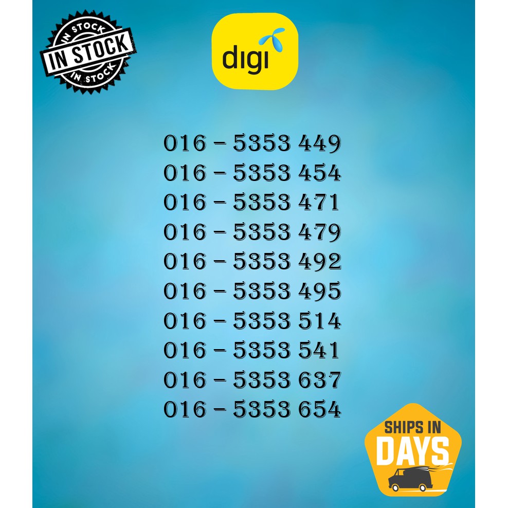 In Stock Digi Prepaid Vip Sim Card Shopee Malaysia