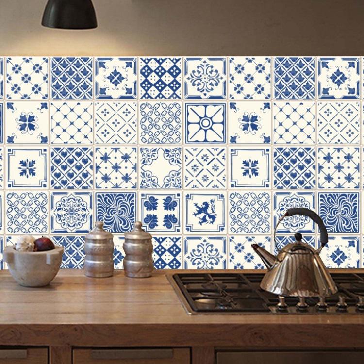 European Style Kitchen Tiles Moroccan, Blue And White Ceramic Kitchen Tiles