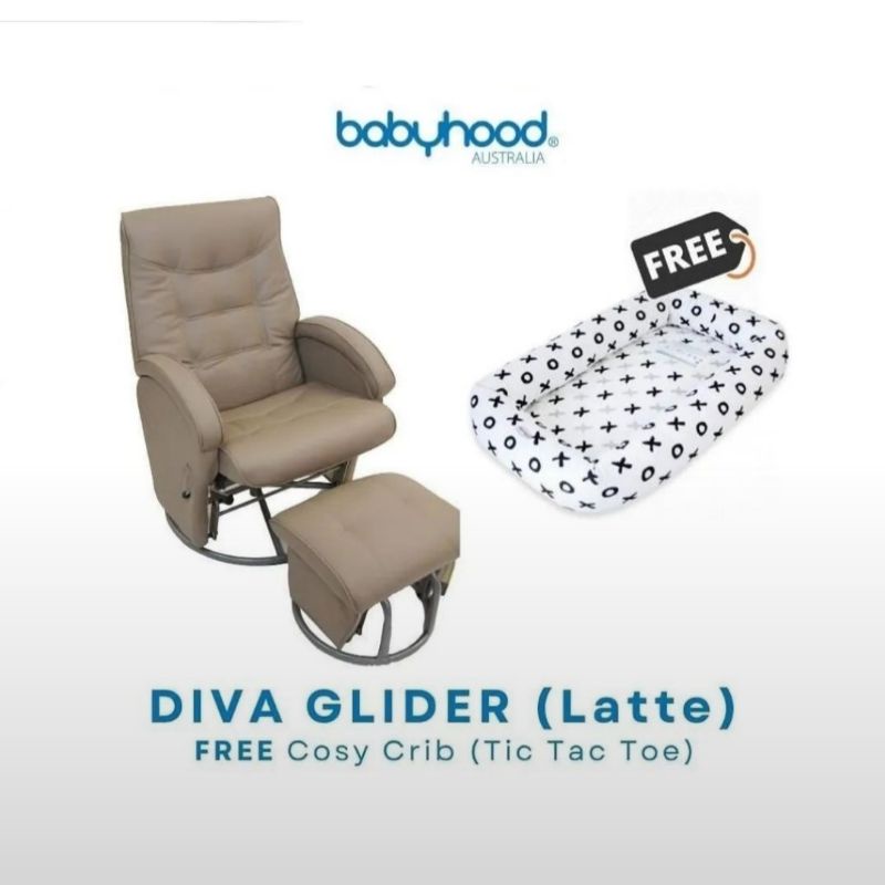 Babyhood Diva Feeding Glider Chair and Ottoman (Latte) Shopee Malaysia