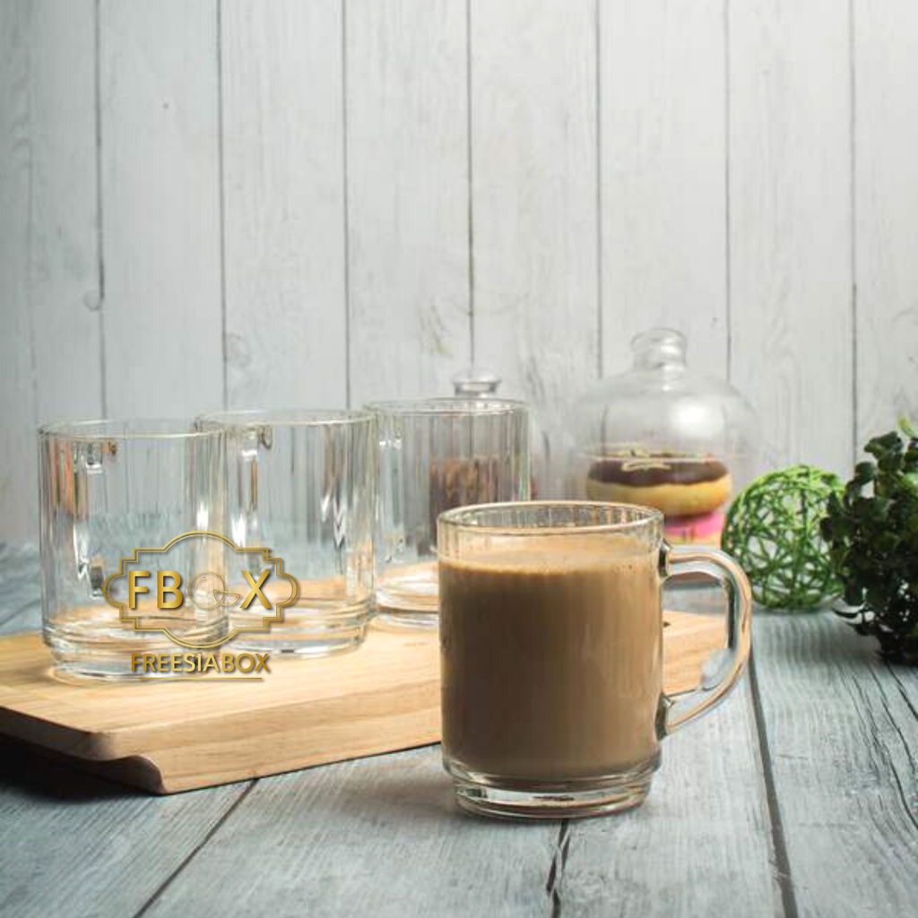 (READY STOCK) Iconic, Trendy, Liney Variety Glass Mug For Daily Usage Tempered Glass