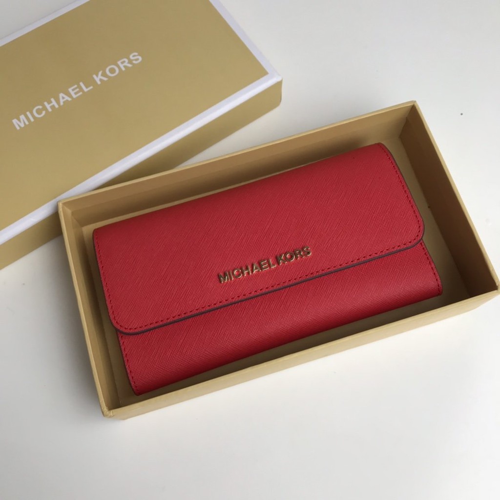 michael kors jet set wallet red