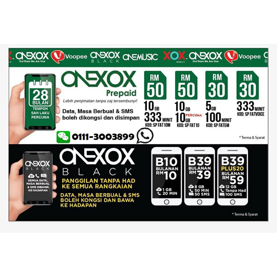 Onexox Xox 28 Months Prepaid Sim Card Mnp 10gb 333min Shopee Malaysia