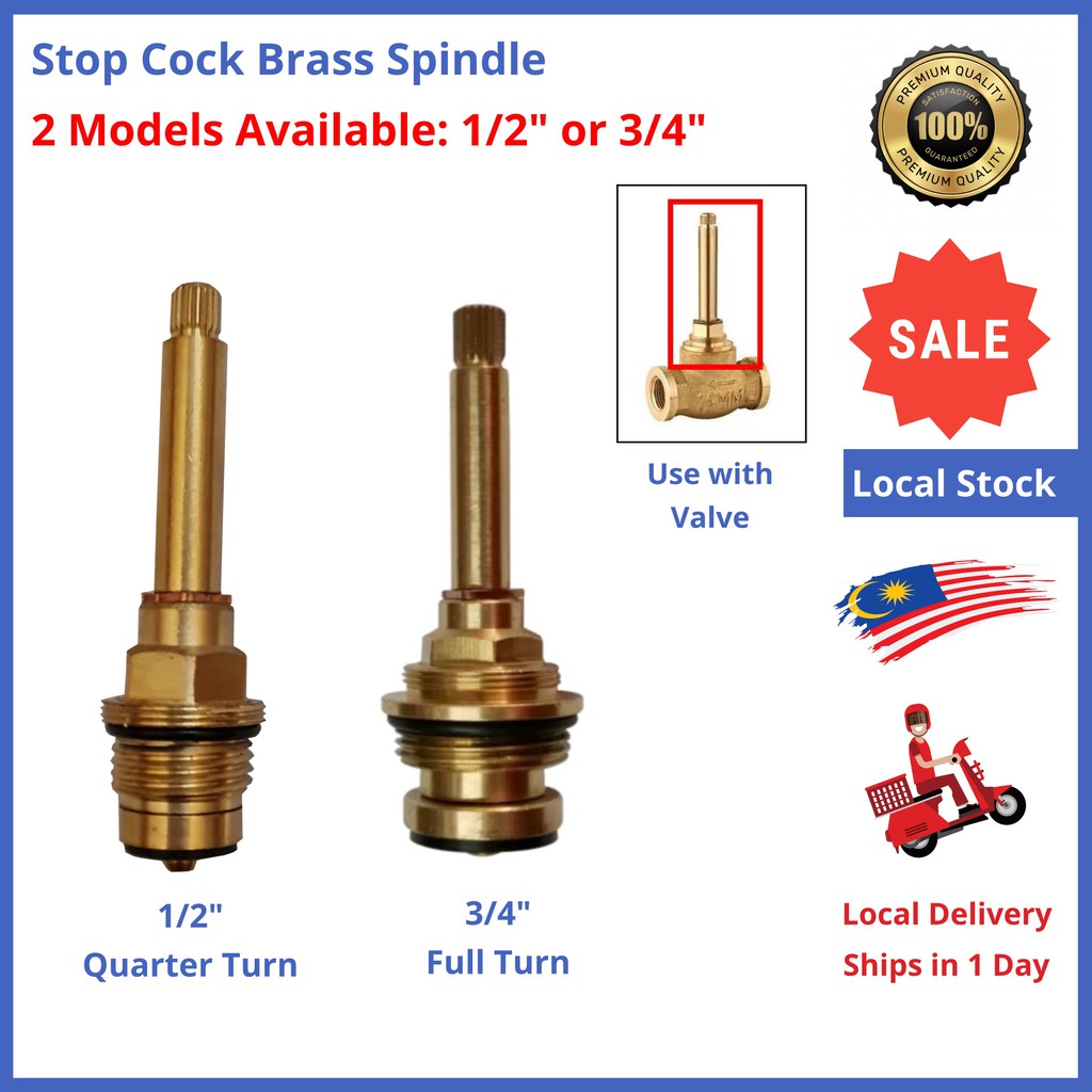 LONG SPINDLE BRASS FOR CONCEALED STOPCOCK SPARE PART (QUARTER OR FULL ...