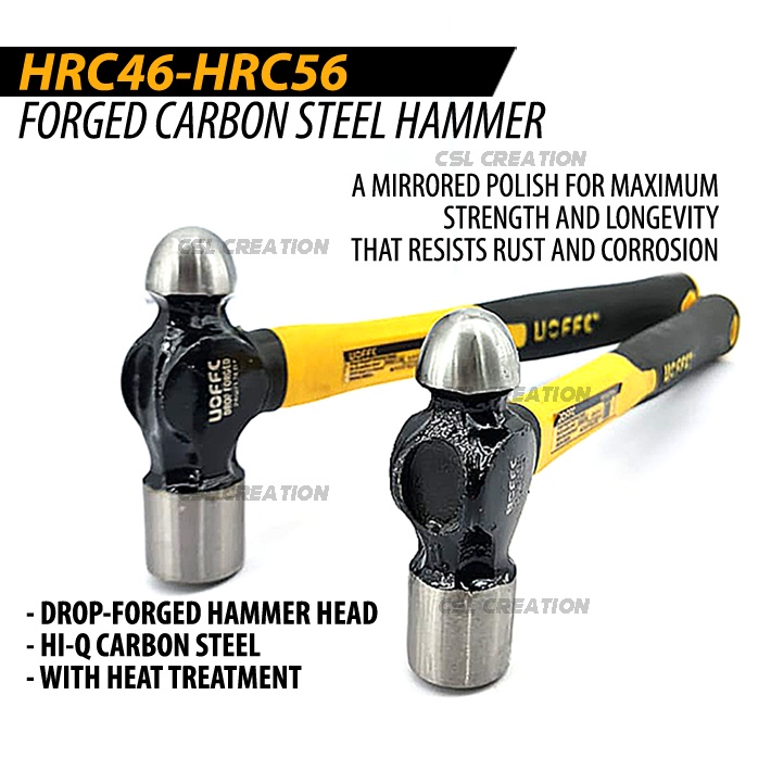 UOFFC Ball Pein Hammer Drop Fiberglass Handle Ball Pein Hammer