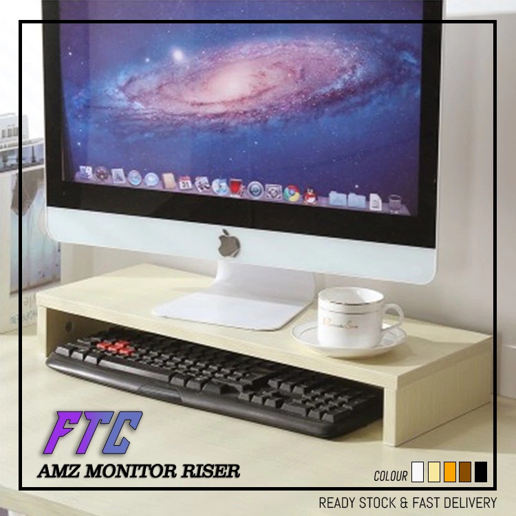 FTC Monitor Riser Computer Monitor Stand Table Top Eye Level Elevated Rack With Keyboard Storage,Width Up To 46.5CM