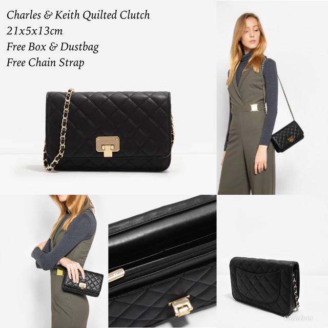 charles and keith quilted clutch