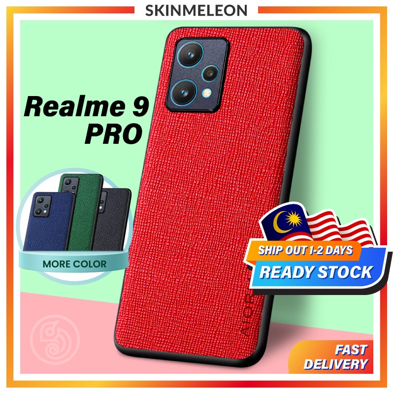SKINMELEON Casing Realme 9 PRO Casing Case Elegant Cross Pattern PU Leather TPU Camera Protection Cover Phone Cases