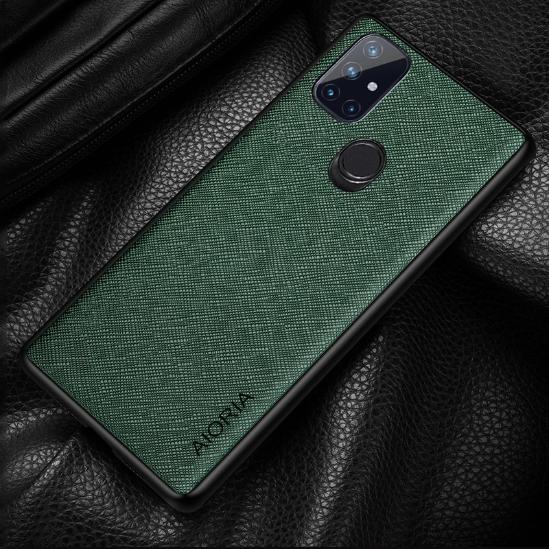 SKINMELEON Casing OnePlus Nord N10 5G Case Elegant Cross Pattern PU Leather Protective Cover Phone Cases
