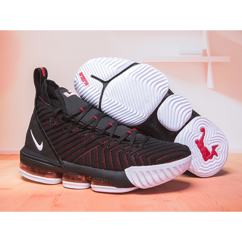 nike lebron 16 black and red