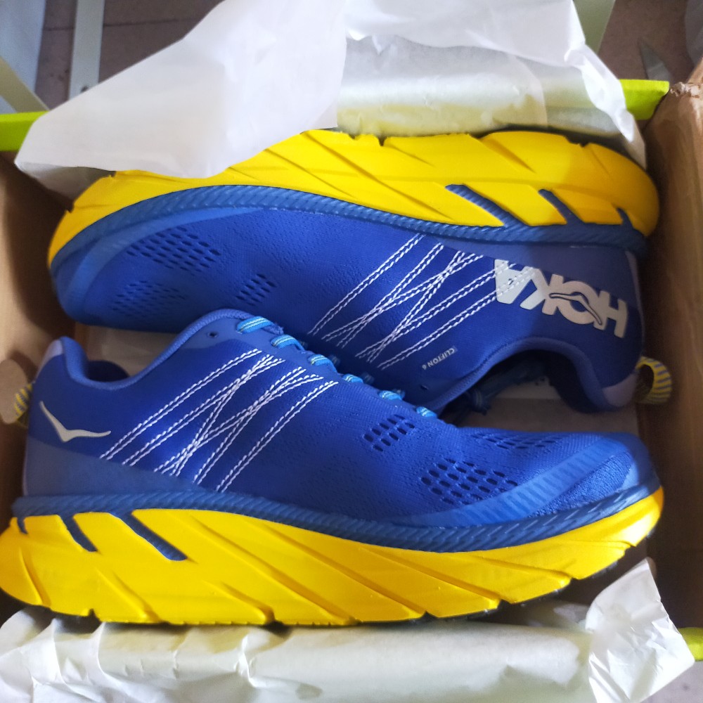 hoka clifton 6 blue yellow