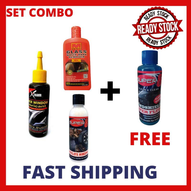 Combo set Penjagaan Kereta Window lubricant/ Glass Water Mark Remover