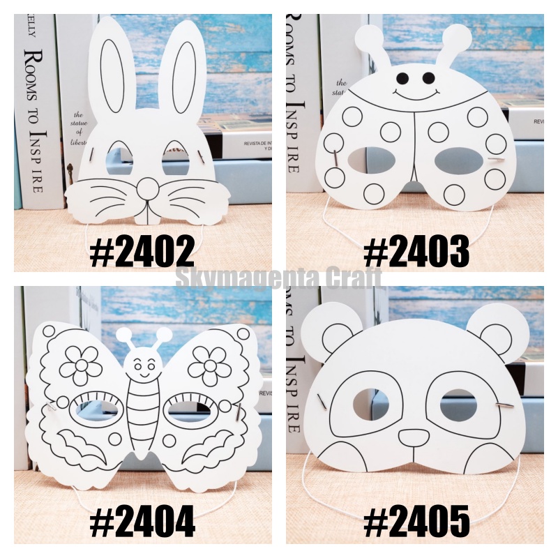 Diy Animal Mask Coloring Mewarna Topeng Children Kids Craft Educational 