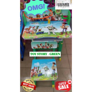 JHD CHILDREN CARTOON STUDY TABLE CHAIR SET  Meja  