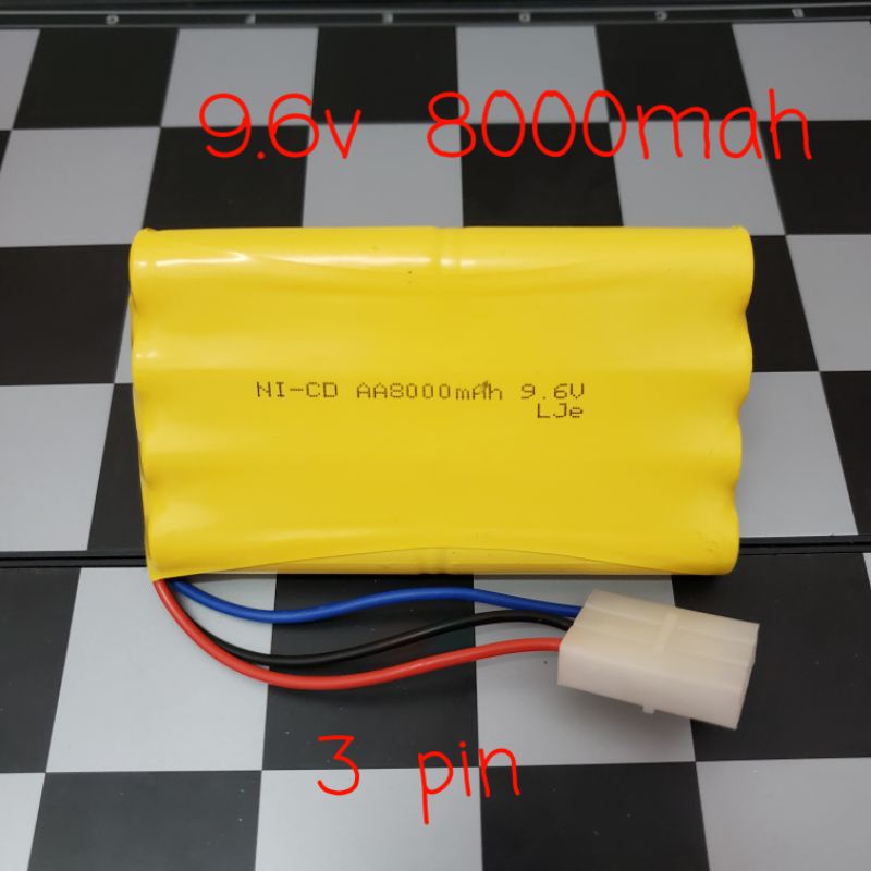 rc car battery 3 pin 9.6v 8000mah (READY STOCK) Shopee Malaysia