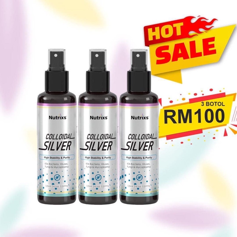 NUTRIXS Colloidal Silver (cut, burn, eczema, psoriasis, ulcer, kudis