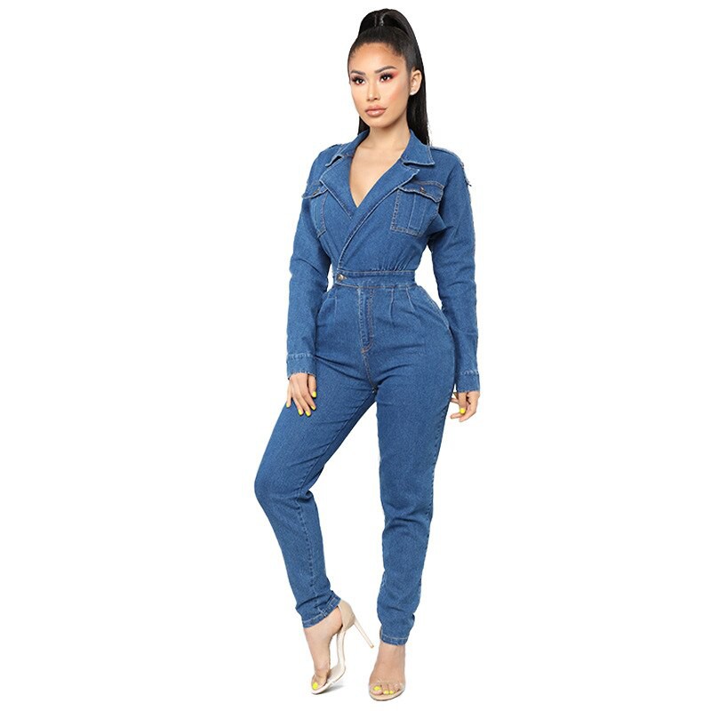 blue ladies jumpsuit