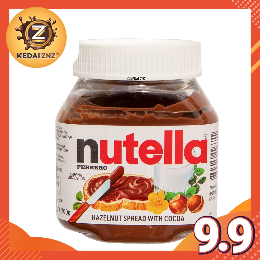 Chocolate FERRERO Nutella Hazelnut Spread with Cocoa Bottle 200g Coklat