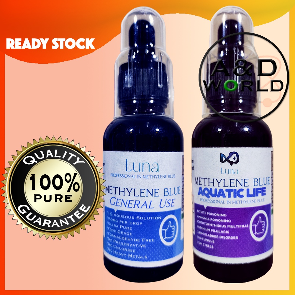 Methylene Blue 100 Pure Food Grade Fish, Aquatics, Medication Luna 30mL Shopee Malaysia