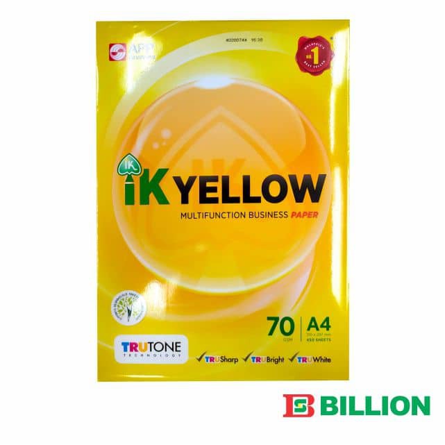 Ik Yellow A4 Paper (70gsm x 450 Sheets) | Shopee Malaysia