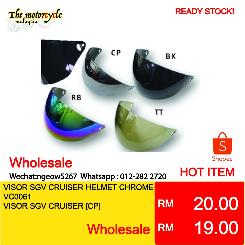 VISOR SGV CRUISER HELMET CHROME Shopee Malaysia
