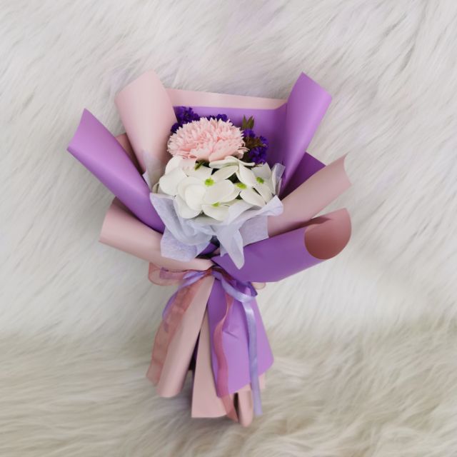 Soap Flower Carnation Mother's Day Bouquet/ Bunga Sabun Buket/ Hadiah ...