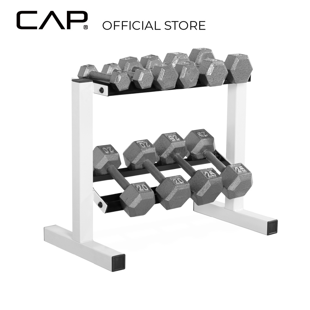 CAP Barbell Two-Tier Dumbbell Rack Heavy Duty Sturdy Dumbell Rack Home Gym  Exercise Equipment (24