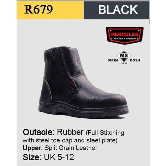 Hercules Mid Cut Safety Shoes Cow Leather 9979 R679 SIRIM DOSH Shopee