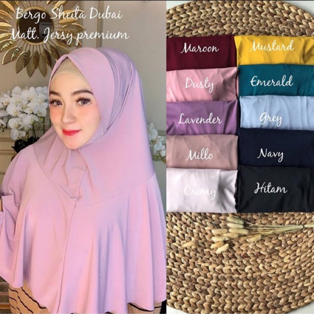 Hijab Instans / Bergo Sheila Dubai / Hijab Semi Jumbo / Hijab Chin