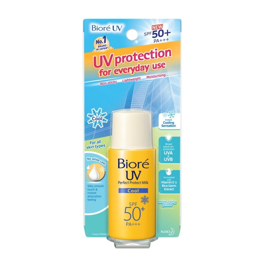 BIORE Uv perfect protect milk cool spf50 pa 25ml | Shopee ...