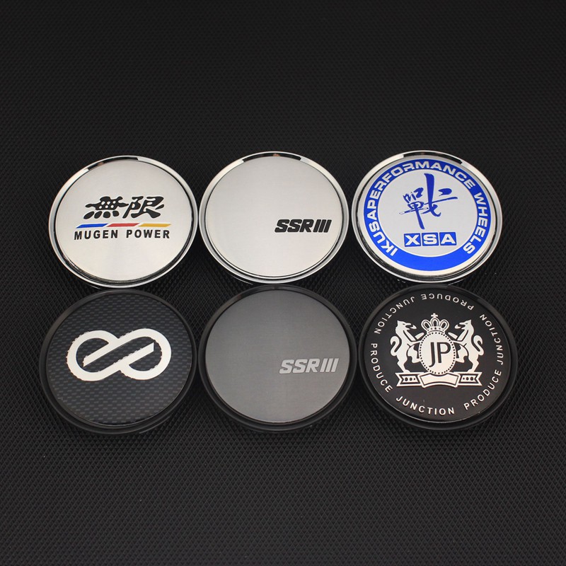 58 mm 3D Stickers 4 pcs Logo Imitation Center Cap Wheel Trims 