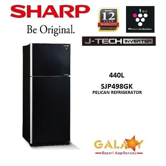 SHARP SJP498GK 440L JTECH INVERTER PLASMACLUSTER PELICAN GLASS DOOR REFRIGERATOR Shopee