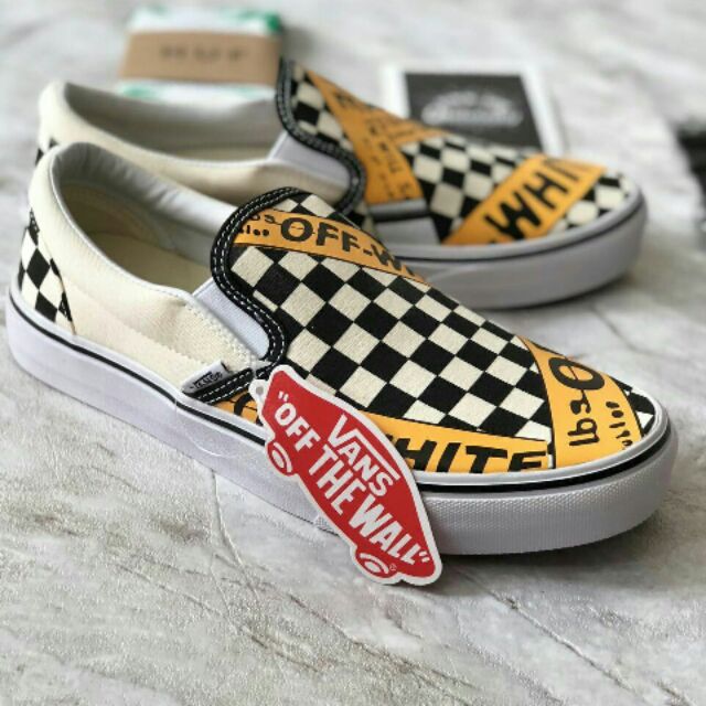 vans checkered off white