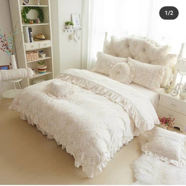 High Quality Cotton Velvet English Style Bedding Set Cadar Pengantin