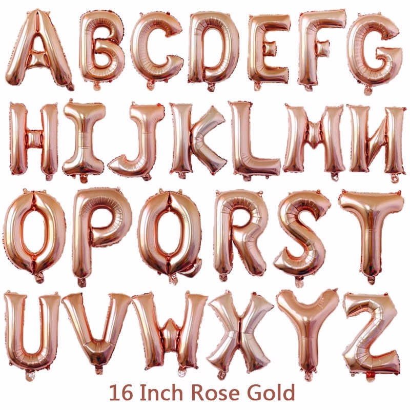 gold foil alphabet balloons