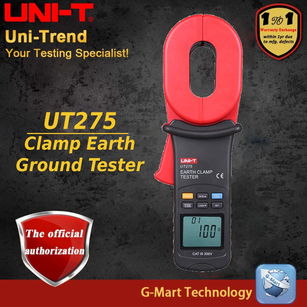 UNI-T UT275 Clamp Earth Ground Tester Leakage Current 30A Clamp Meter ...