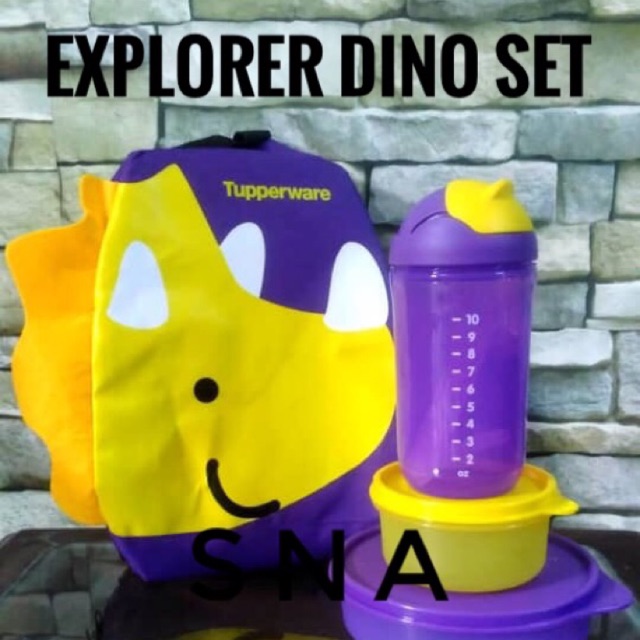 TUPPERWARE LITTLE EXPLORER DINO-SET WITH BAG (4pcs)