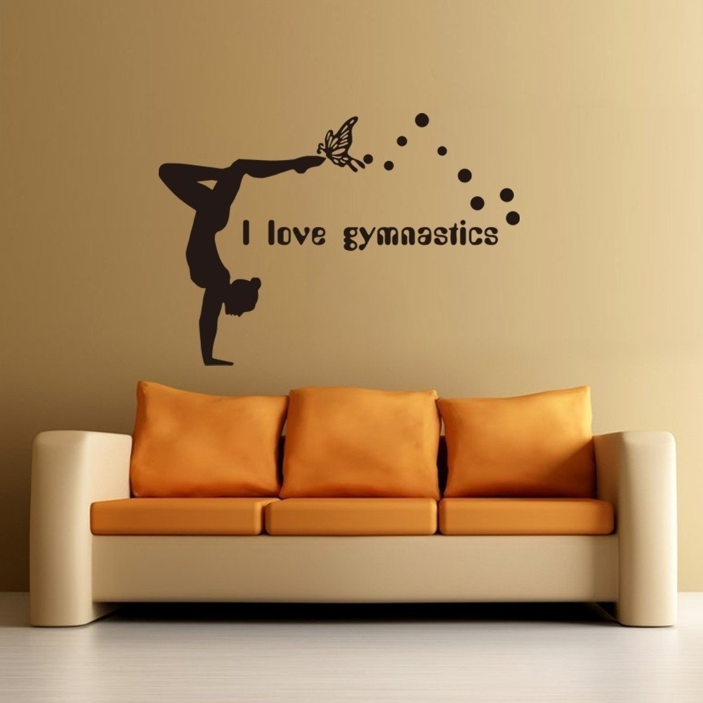 I Love Gymnastics Art Quote Wall Decal Room Stickers Vinyl Paper