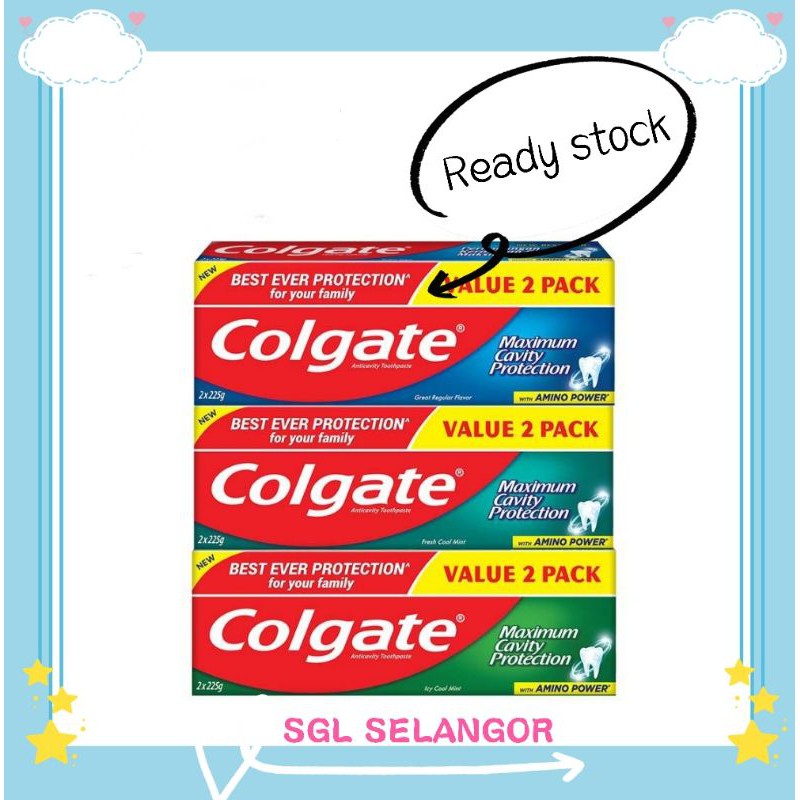 Colgate Anticavity Fluoride Toothpaste 225g x2