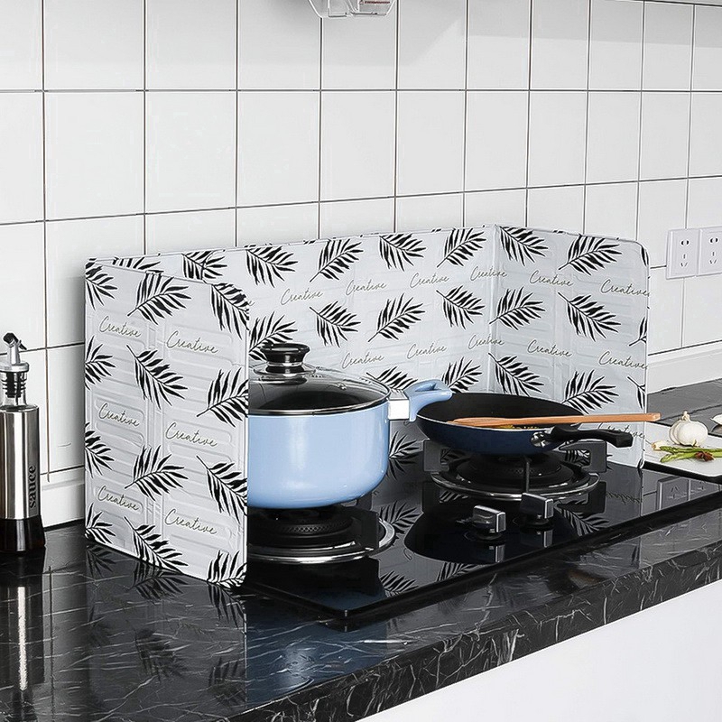 Cucina in alluminio da cucina in alluminio Anti Splatter Shield Guard Pieghevole Stove Foil Plate Hot Baffle Kitchen Tool 