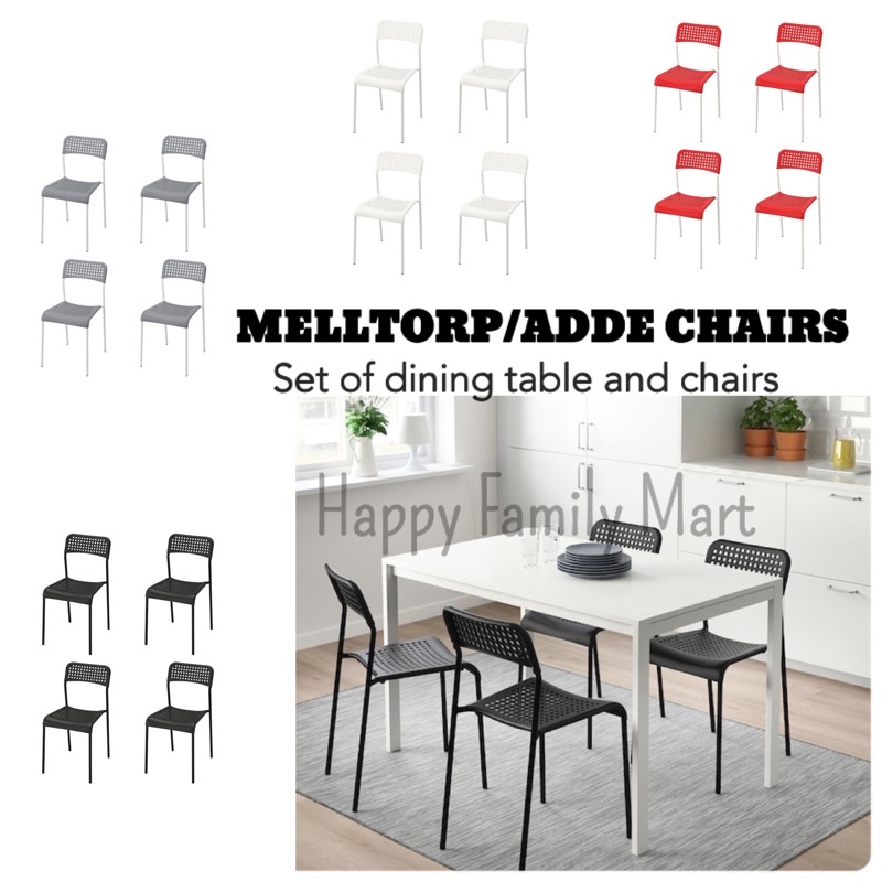 Ready Stock Melltorp Set Of Table And 4 6chairs Set Meja Makan Ikea 125x75cm 4 6 Kerusi Adde