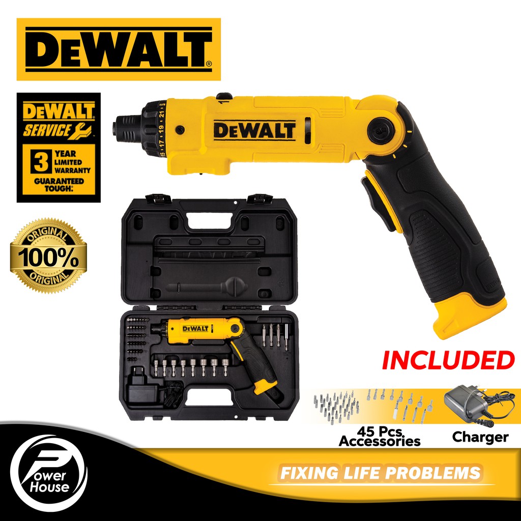 DEWALT DCF008 8V Lithium Ion Cordless Screwdriver With 45 Pcs