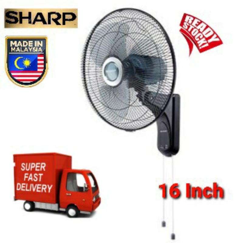 Sharp Wall Fan Made In Malaysia 5 Star Energy Saving 16 Inch PJW169 ...