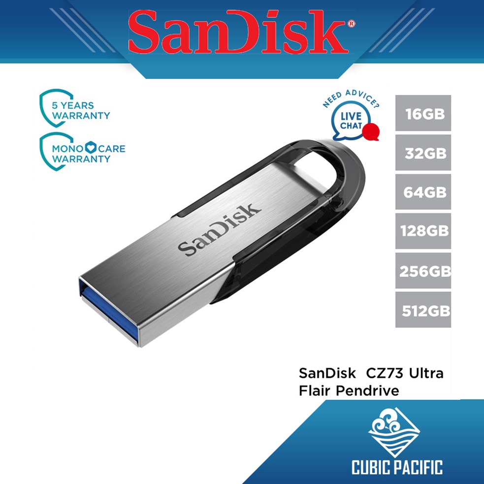 Sandisk ultra flair cz73 16gb 32gb 64gb 128gb 256gb usb 3 0